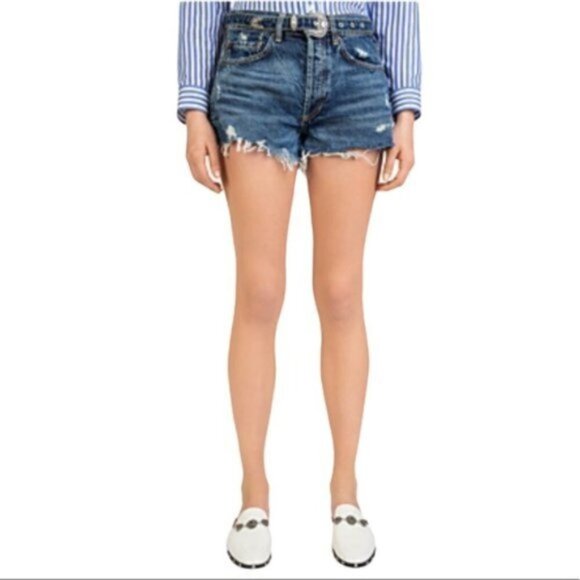 The Kooples Jeans Distressed Denim Mini Shorts Size 6 - Picture 1 of 11
